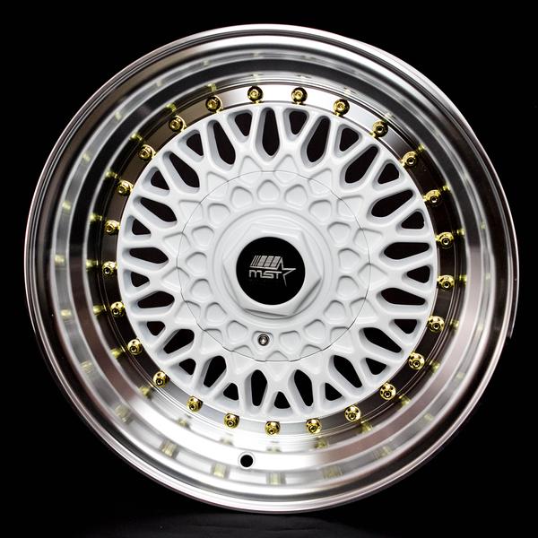 MST MT13 White w/Machined Lip Gold Rivets