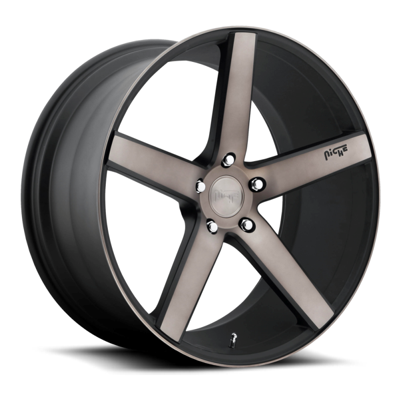 Niche M134 MILAN 20X8.5 5X114.3 ET35 72.56 Matte Black Machined With Double Dark Tint