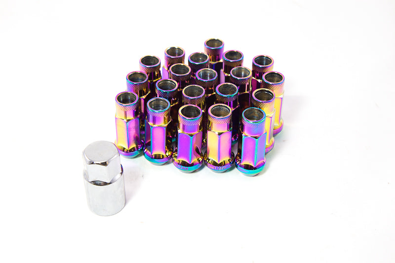 AODHAN XT51 OPEN ENDED LUG NUTS (SET OF 20PC WITH KEY) 12x1.25 NEO CHROME