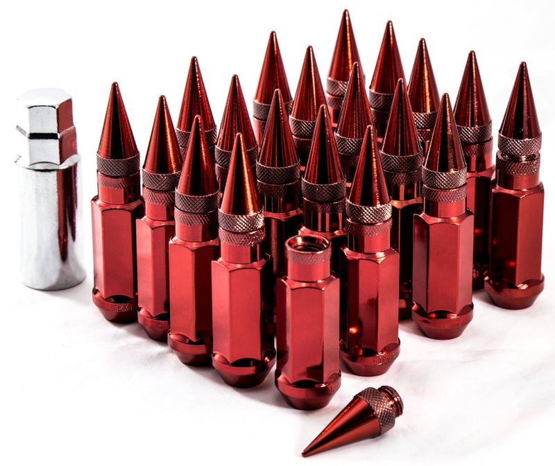 AODHAN XT92 ÉCROUS DE ROUE À POINTES (JEU DE 20PC AVEC CLÉ)12X1.25 ROUGE