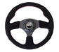 NRG Reinforced Steering Wheel- 320mm Sport Suede Steering Wheel w/ red stitch