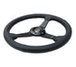 NRG 350mm sport steering wheel (1.5 in deep) black Perforated Leather with Black stitching - Matte Black Solid Spokes