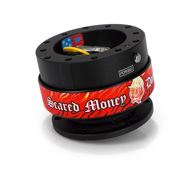 NRG Gen 2.0 LITT Edition Quick Release Black Body / Black Ring (Scared Money Don't Make Money Logo)