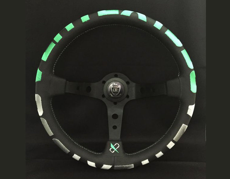 VERTEX 1996 STEERING WHEEL 350MM GREEN DEEP DISH