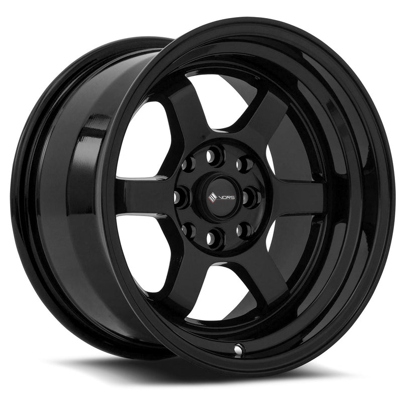 Vors TR7 15x8 4x108 (Custom Drill) All Black Gold Rivet