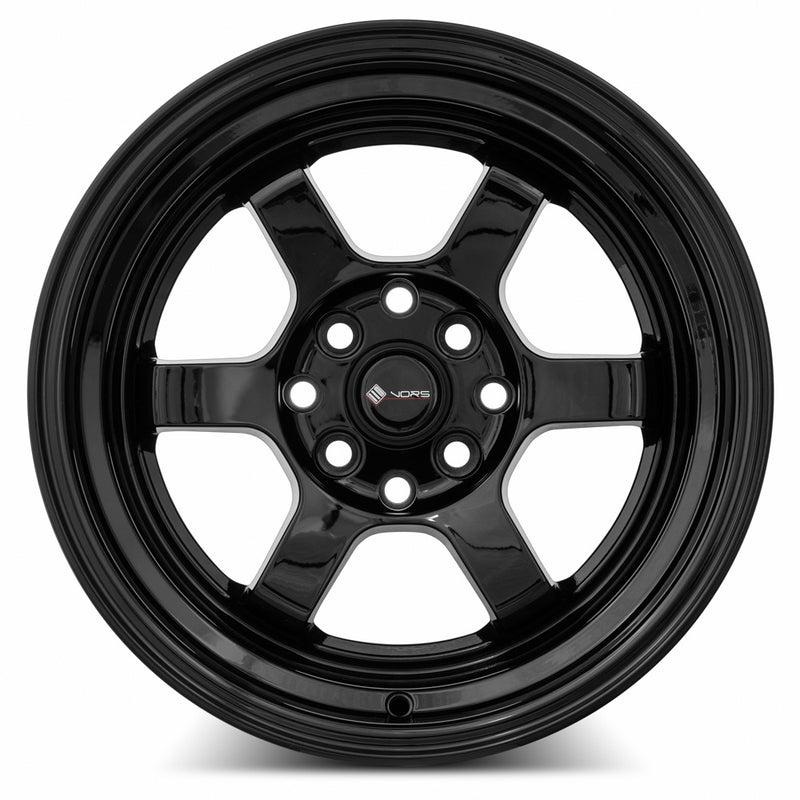 Vors TR7 15x8 4x108 (Custom Drill) All Black Gold Rivet