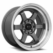 Vors TR7 15x8 4x100 Gun Metal Graphite Machine Lip