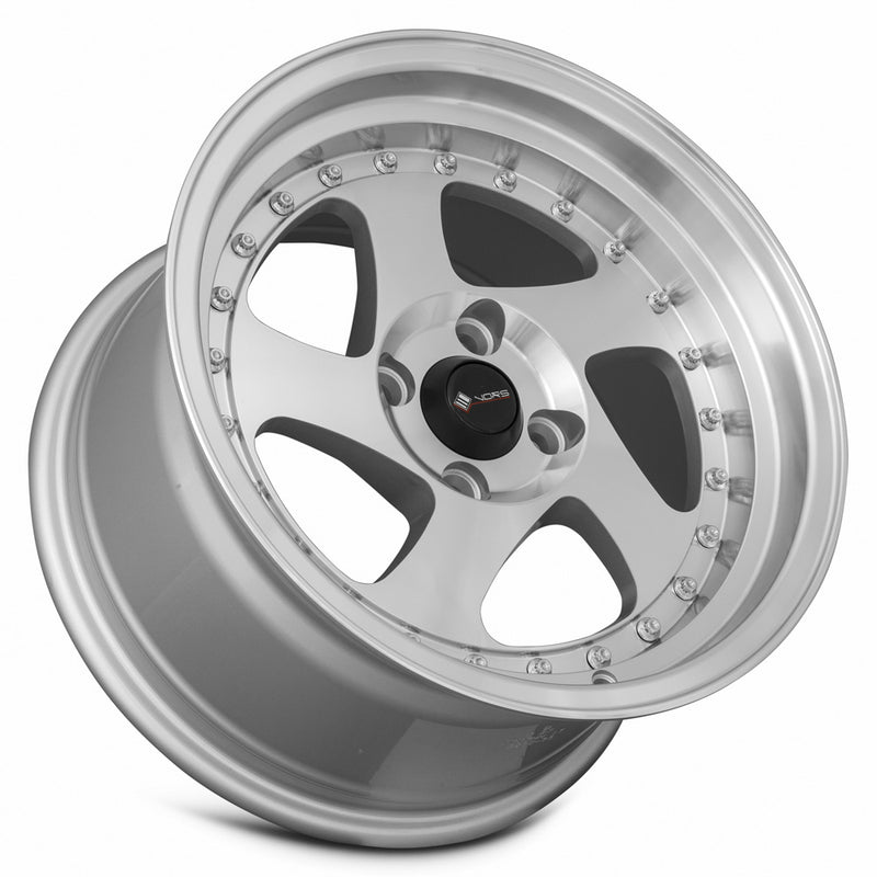 Vors VR2 15x8 4x100 Silver Machine Face Lip Chrome Rivet