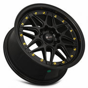 Vors VR7 16x7 4x100 All Black Gold Rivet