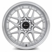 Vors VR7 16x7 4x100 Silver Machine Face Lip Chrome Rivet