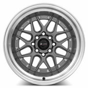 Vors VR7 15x9 4x100 Gun Metal Machine Lip Chrome Rivet