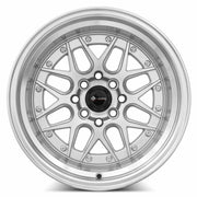 Vors VR7 15x9 4x98 (Custom Drill) Silver Machine Face Lip Chrome Rivet