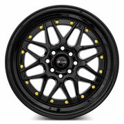 Vors VR7 16x8 4x98 (Custom Drill) All Black Gold Rivet