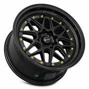 Vors VR7 16x8 4x100 All Black Gold Rivet