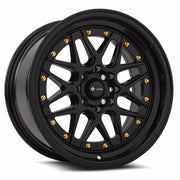Vors VR7 16x8 4x100 All Black Gold Rivet