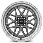 Vors VR7 16x8 4x98 (Custom Drill) Gun Metal Machine Lip Chrome Rivet