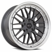 Vors VR8 19x8.5 5x114.3 Hyper Black Machine Lip Chrome Rivet
