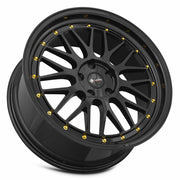 Vors VR8 19x8.5 5x115 (Custom Drill) All Black Gold Rivet