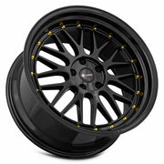 Vors VR8 19x9.5 5x108 (Custom Drill) All Black Gold Rivet