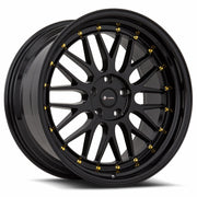 Vors VR8 19x9.5 5x110 (Custom Drill) All Black Gold Rivet