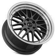 Vors VR8 19x9.5 5x110 (Custom Drill) Hyper Black Machine Lip Chrome Rivet