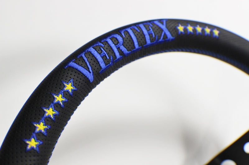 VERTEX STEERING WHEEL 330MM BLUE DEEP DISH *10 STAR EDITION*