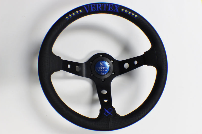VERTEX STEERING WHEEL 330MM BLUE DEEP DISH *10 STAR EDITION*