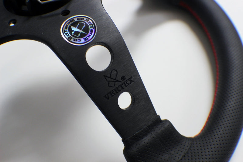 VERTEX STEERING WHEEL 330MM RED DEEP DISH *10 STAR EDITION*