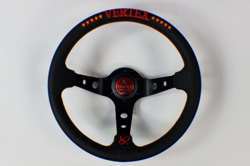 VERTEX STEERING WHEEL 330MM RED DEEP DISH *10 STAR EDITION*