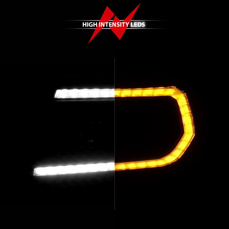 ANZO 05-11 Phares de projecteur Toyota Tacoma avec boîtier noir Switchback de barre lumineuse