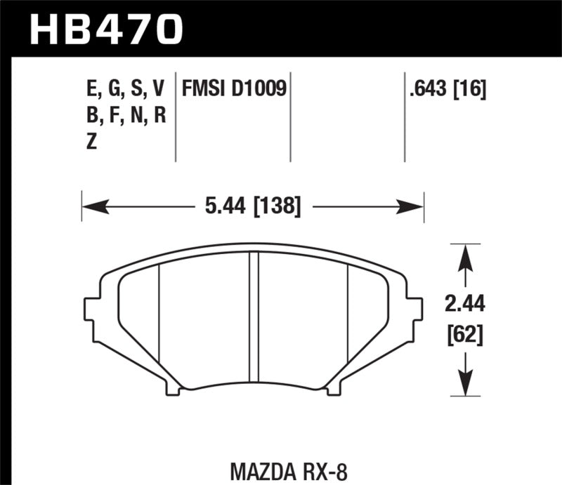 Plaquettes de frein avant Hawk 04-09 RX8 bleues 9012 Race D1009