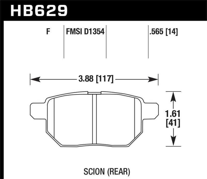 Hawk 08-11 Scion xB / 09-10 Toyota Corolla / 09-10 Matrix / 10 Prius Plaquettes de frein arrière HPS Street
