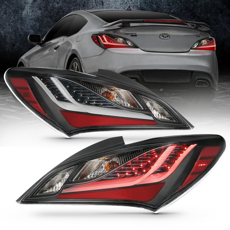 ANZO 10-13 Hyundai Genesis 2DR Feux arrière LED Fumée