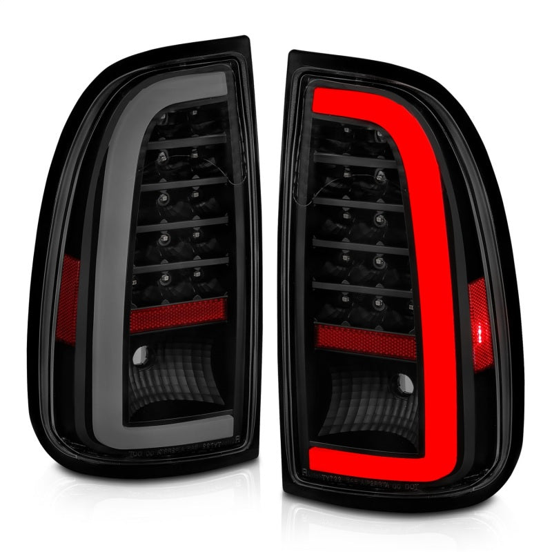 ANZO 00-06 Toyota Tundra (Std. Bed/Reg Cab) Feux arrière LED avec barre lumineuse Boîtier noir Lentille fumée