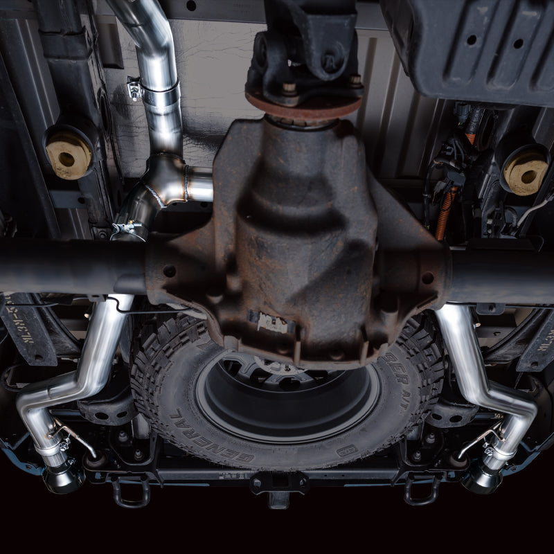 AWE Tuning Ford F-150 Tremor 2021+ (avec découpes de pare-chocs) Échappement Catback non résonant 0FG - Embouts noirs diamant