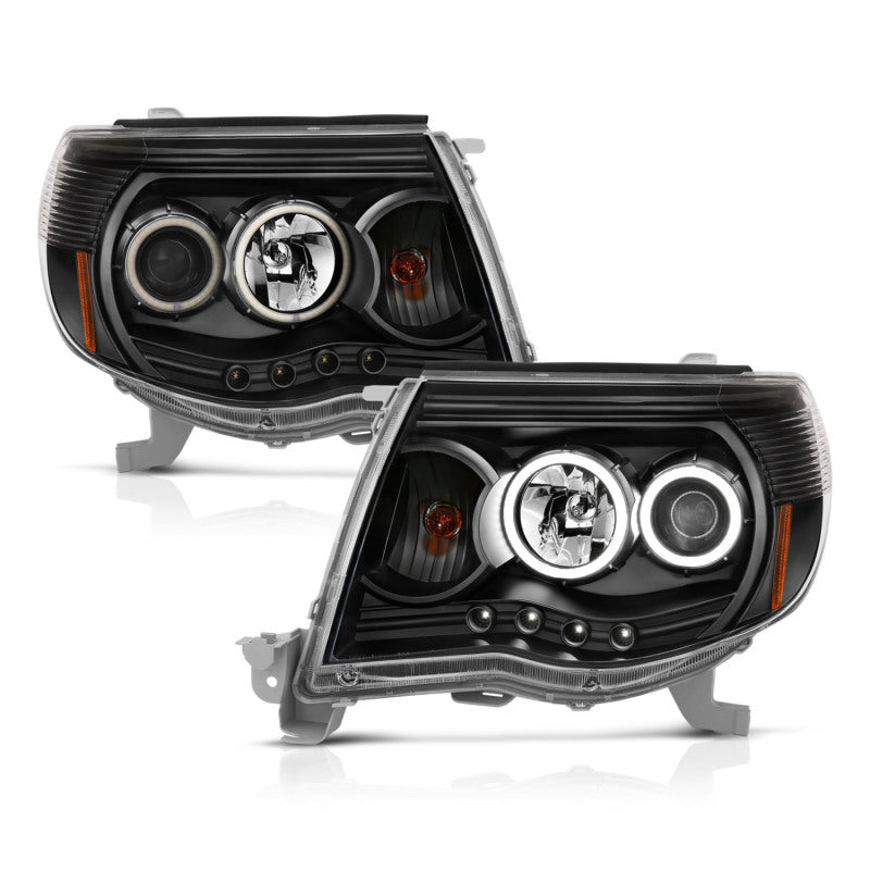 Phares de projecteur ANZO 2005-2011 Toyota Tacoma avec halo noir