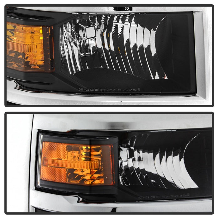 xTune 14-15 Chevy Silverado 1500 (New Body) OEM Style Headlights w/Trim - Blk (HD-JH-CS14-CC-BK)
