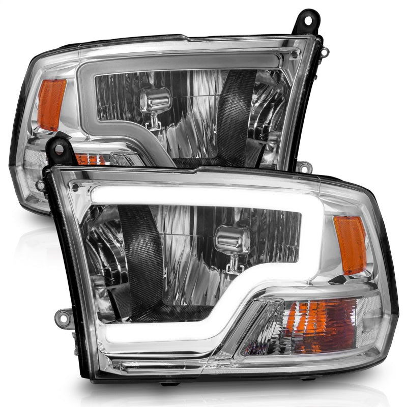 ANZO 2009-2018 Dodge Ram 1500/ 2500/ 3500 Phares en cristal avec boîtier chromé pour barre lumineuse