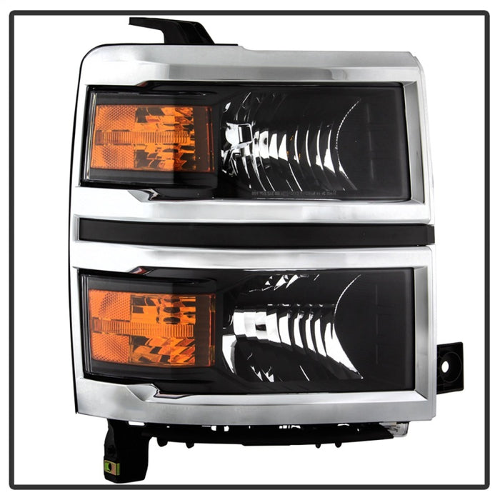 xTune 14-15 Chevy Silverado 1500 (New Body) OEM Style Headlights w/Trim - Blk (HD-JH-CS14-CC-BK)