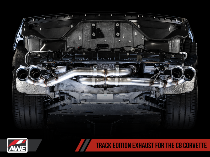 Échappement AWE Tuning 2020 Chevrolet Corvette (C8) Track Edition - Embouts Quad Chrome Silver