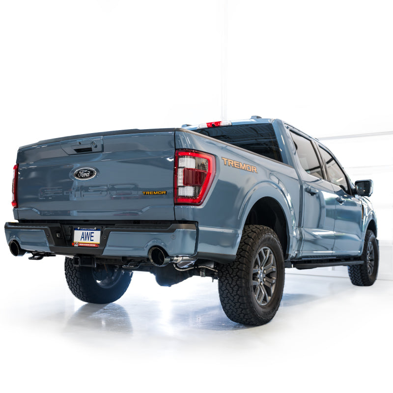 AWE Tuning Ford F-150 Tremor 2021+ (avec découpes de pare-chocs) Échappement Catback non résonant 0FG - Embouts noirs diamant