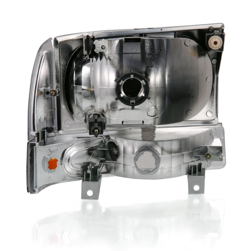 ANZO 2000-2004 Phare en cristal Ford Excursion avec feu d'angle noir ambre (sans ampoule)