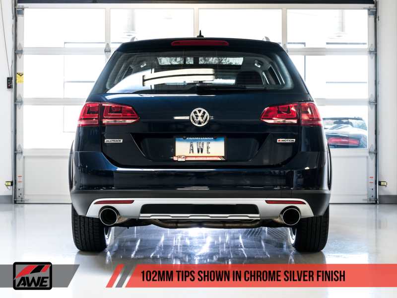 AWE Tuning VW MK7 Golf Alltrack/Sportwagen 4Motion Touring Edition Échappement - Embouts en argent poli