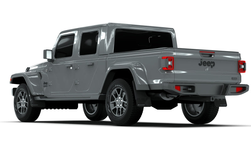 Rally Armor 19-25 Jeep JT Gladiator (Mojave/Rubicon) Black Mud Flap w/Metallic Black Logo