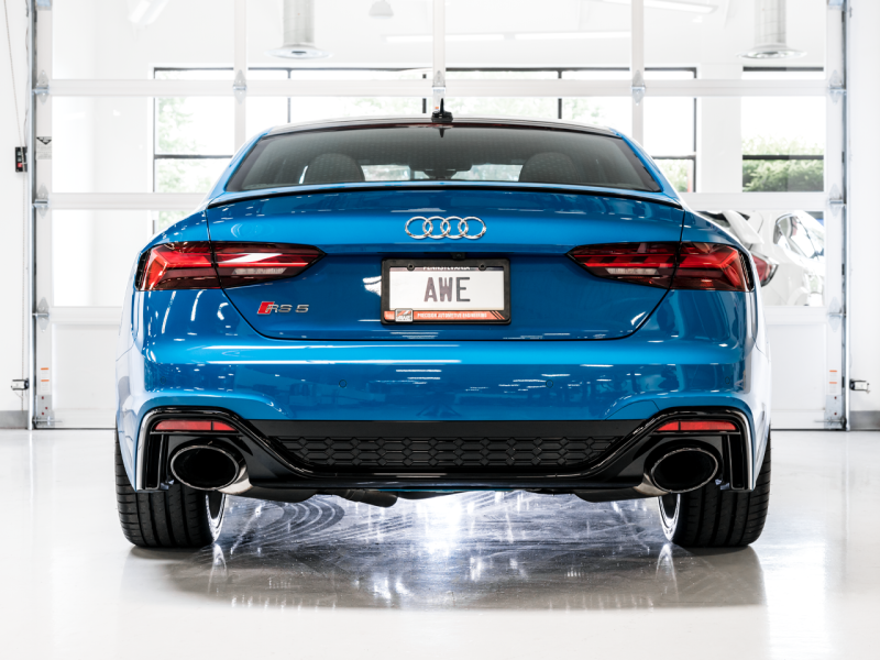 Échappement AWE Tuning Audi B9.5 RS5 Sportback Non-Resonated Touring Edition - Embouts Diamond Blk de style RS