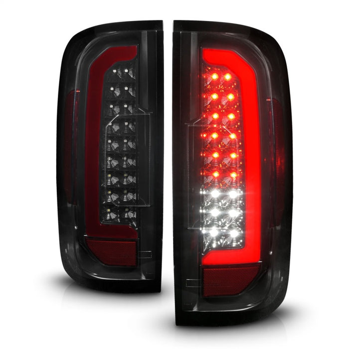 ANZO 15-21 Chevrolet Colorado Full LED Feux arrière avec barre lumineuse rouge Boîtier noir Lentille fumée