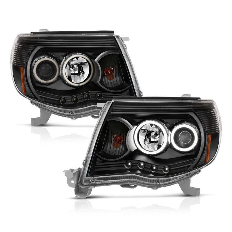 Phares de projecteur ANZO 2005-2011 Toyota Tacoma avec halo noir