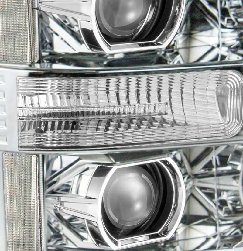 AlphaRex 11-16 Ford F-250 SD PRO-Series Phares de projecteur Style planche Chrome avec signal Seq