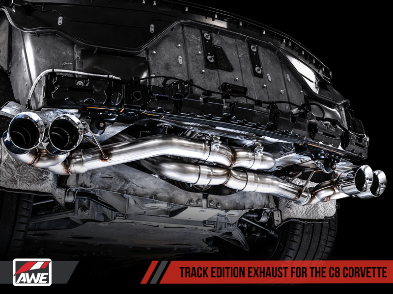 Échappement AWE Tuning 2020 Chevrolet Corvette (C8) Track Edition - Embouts Quad Chrome Silver