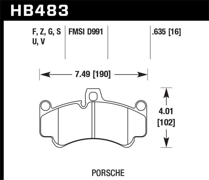 Plaquettes de frein avant Hawk 2013 Porsche 911 Turbo S HPS 5.0